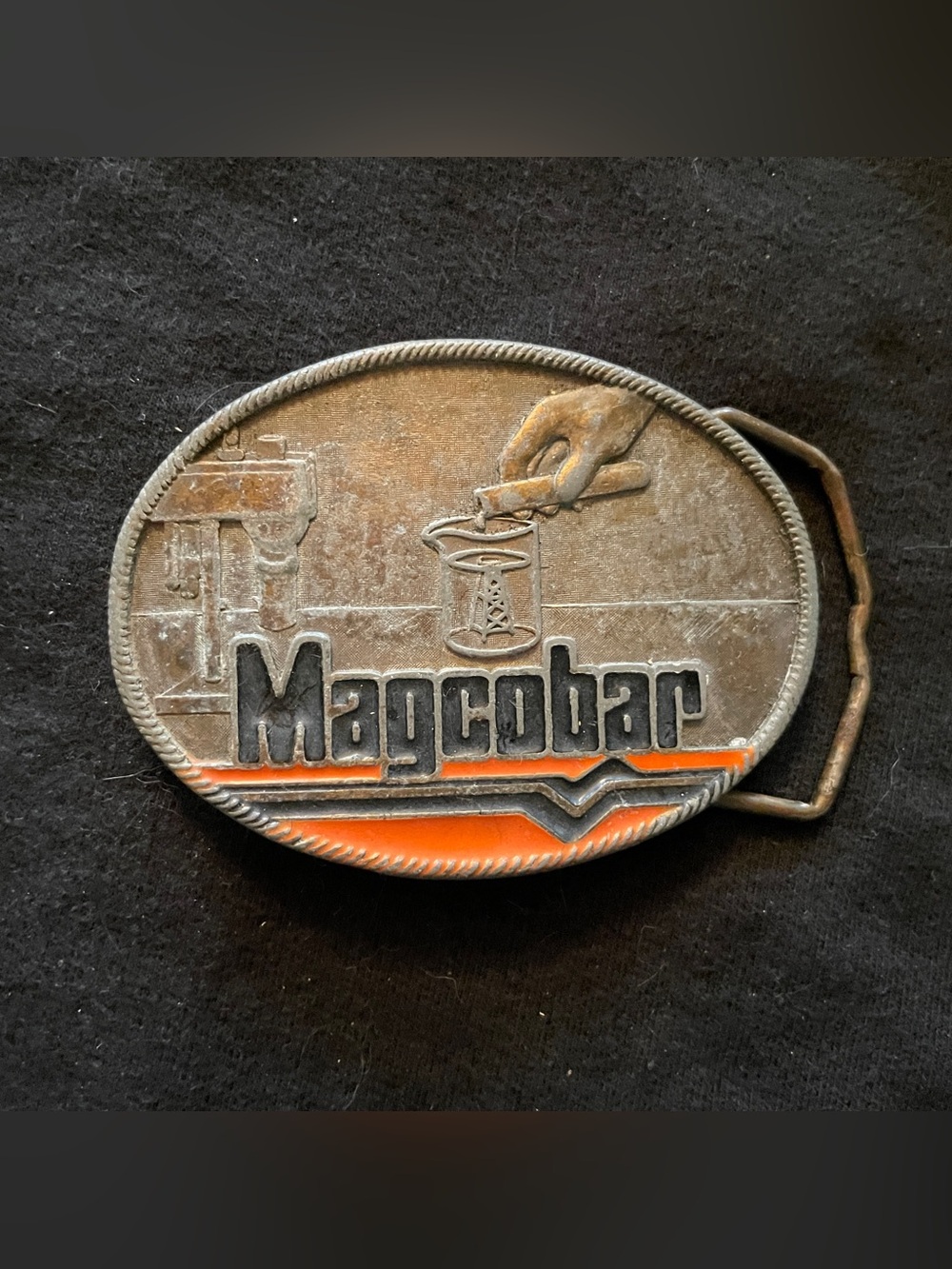 Vintage Magcobar Metal Belt Buckle